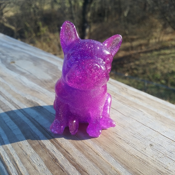 💜SOLD💜Frenchie Bulldog Epoxy Resin Art Purple - Picture 8 of 11